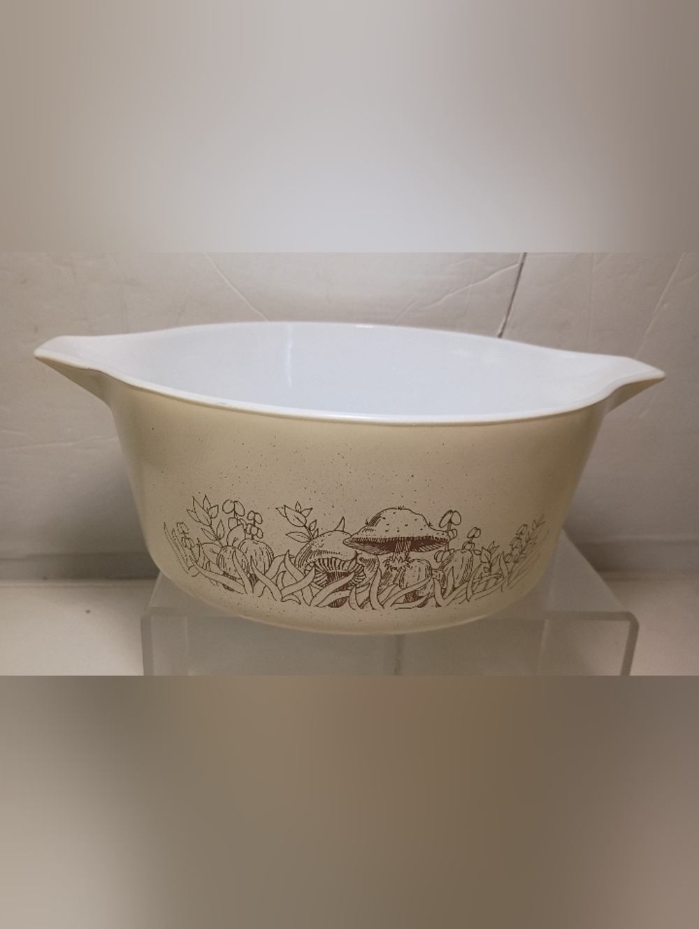 VTG 80s PYREX 475-B Forest Fancies Mushroom Casserole Baking Dish 2.5/NO LID EXC